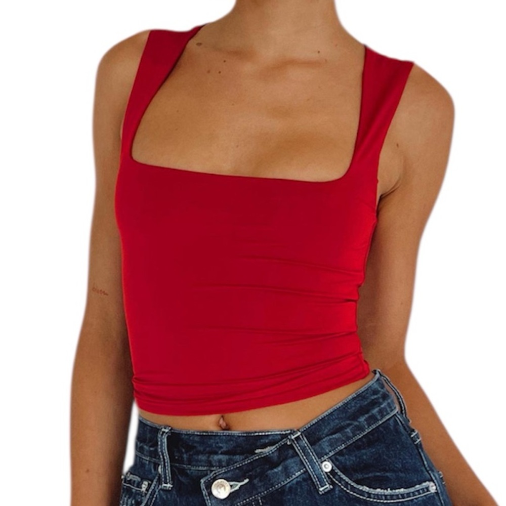 Princess Polly red Back in Time tank top